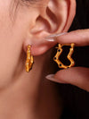 Elegant 18K Gold-Plated Stainless Steel Heart Earrings with Rhinestones - Trendy Jewelry Accessory - Store 42
