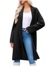 Open Front Longline Coat Black