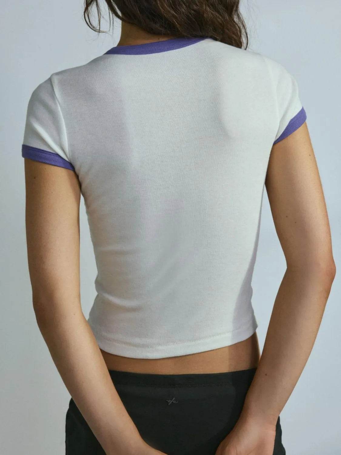 Trendsi Graphic Round Neck Short Sleeve T-Shirt - Slightly Stretchy, Opaque Fabric, 95% Polyester - Store 42