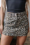 Leopard Denim Mini Skirt Leopard