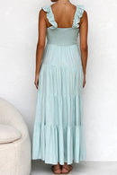Ruffled V-Neck Tiered Dress