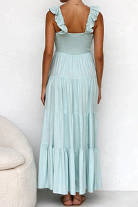 Ruffled V-Neck Tiered Dress