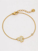 18K Gold-Plated Stainless Steel Zircon Bracelet - Elegant & Durable Fashion Jewelry - Store 42