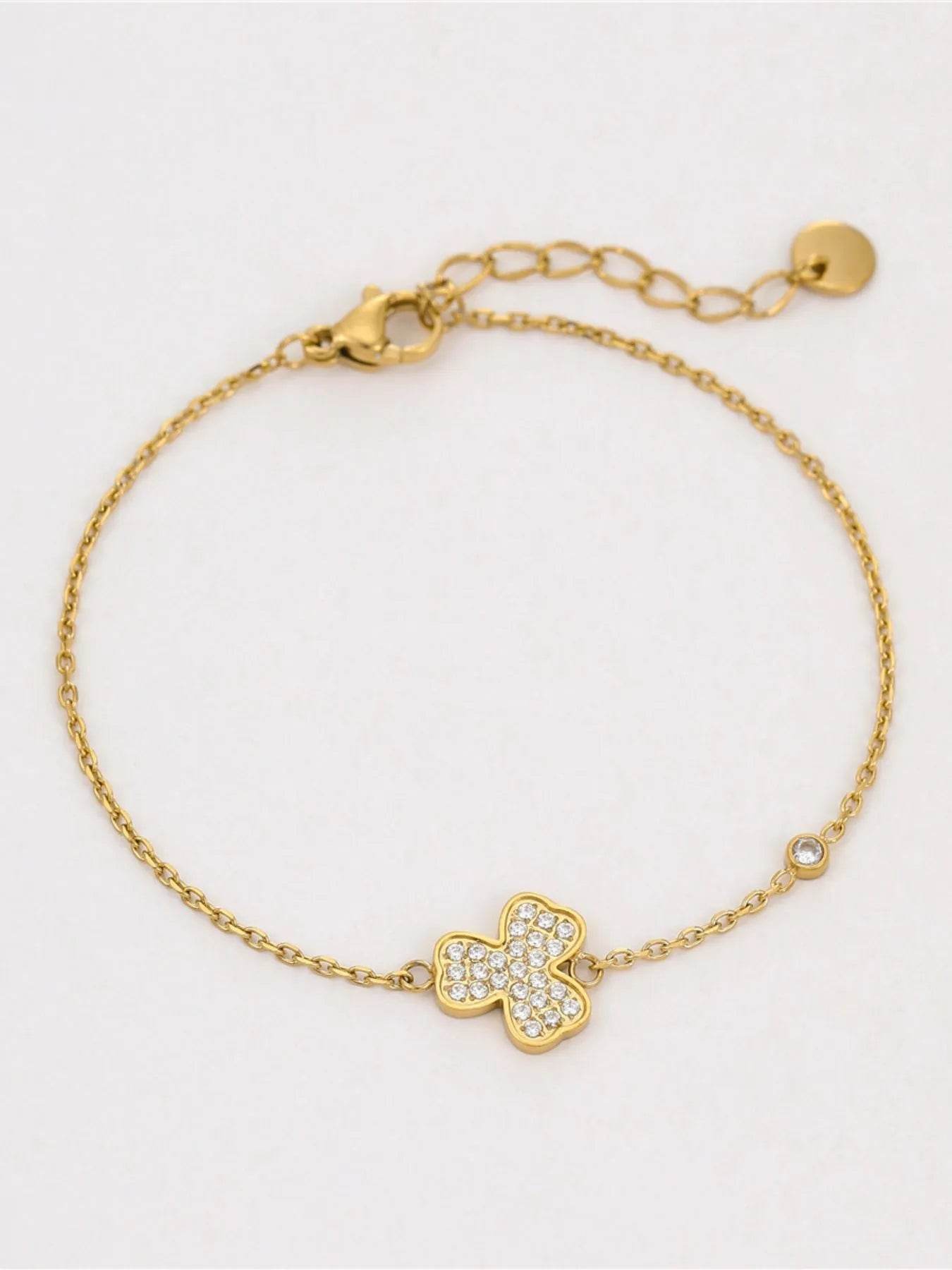 18K Gold-Plated Stainless Steel Zircon Bracelet - Elegant & Durable Fashion Jewelry - Store 42