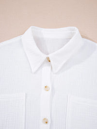 Lace Sleeve Button Down Shirt