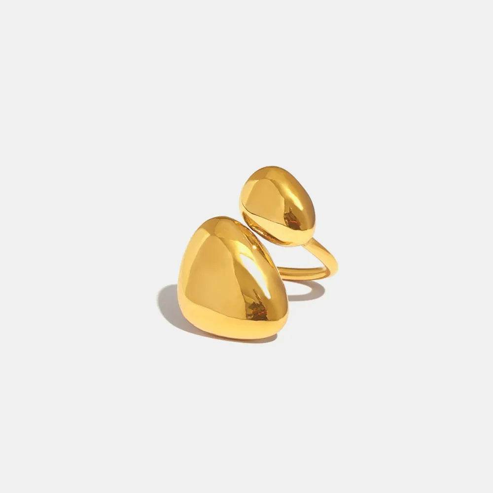 Elegant 18K Gold-Plated Irregular Bypass Ring for Unique Style and Durability