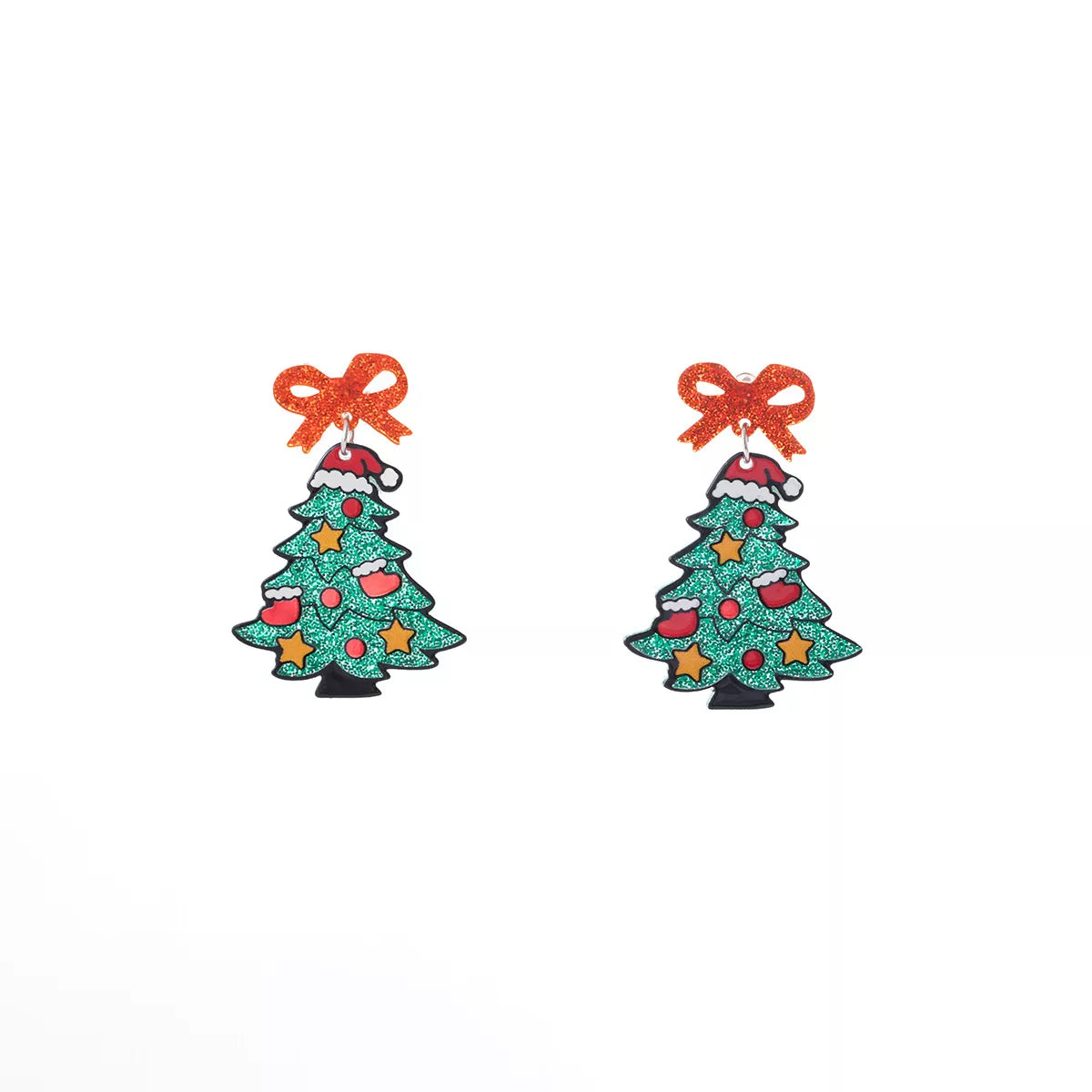 Acrylic Christmas Tree Drop Earrings