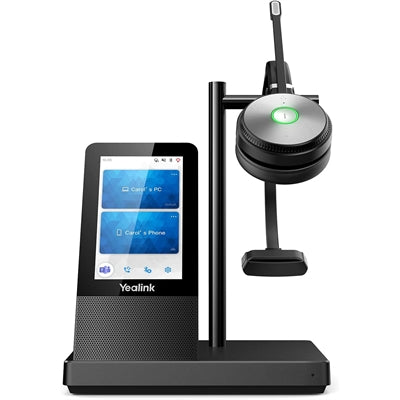 Yealink WH66 Mono UC V2 Headset with 4" Touch Screen, Acoustic Shield, USB 3.0 Hub & Qi Charger