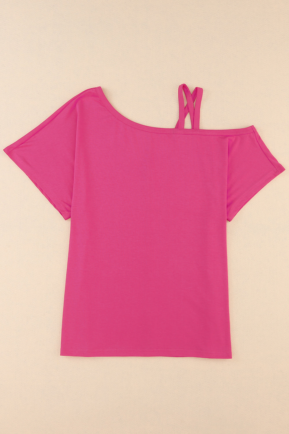 Chic Crisscross Asymmetrical Neck Short Sleeve Cold-Shoulder Top for Effortless Style