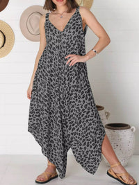 Full Size Leopard Print V-Neck Wide Leg Jumpsuit Plus Size - Store 42