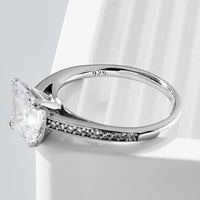 Elegant 925 Sterling Silver Zircon Ring - Platinum-Plated & Durable Jewelry - Store 42