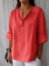 Full Size Casual Notched Drop Shoulder Blouse Plus Size - Store 42