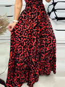 Full Size Leopard Print Spaghetti Strap Maxi Dress Plus Size - Store 42