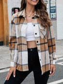 Plaid Button Up Long Sleeve Shirt Bronze