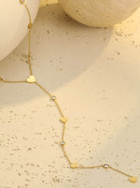 18K Gold-Plated Heart Necklace with Zircon Accent | Elegant Stainless Steel Jewelry - Store 42