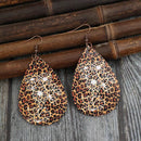 Leopard Print Teardrop Earrings - Stylish PU Leather, Lightweight 3-Inch Design by Trendsi - Store 42