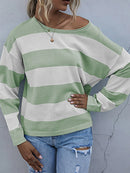 Striped Casual Long Sleeve Knit Top