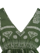 Printed V-Neck Sleeveless Dress