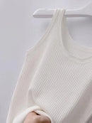 Plus Size Ribbed Knit Scoop Neck Tank Top