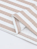 Striped Textured Knit Long Sleeve Tee