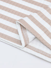 Striped Textured Knit Long Sleeve Tee