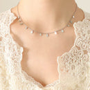 Elegant 18K Gold-Plated Titanium Steel Charm Necklace - 15.7 Inch Adjustable Length - Store 42