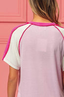 BiBi V-Neck Jersey Knit Top With Cord Rib Detailing - Comfortable & Stylish Combo - Store 42