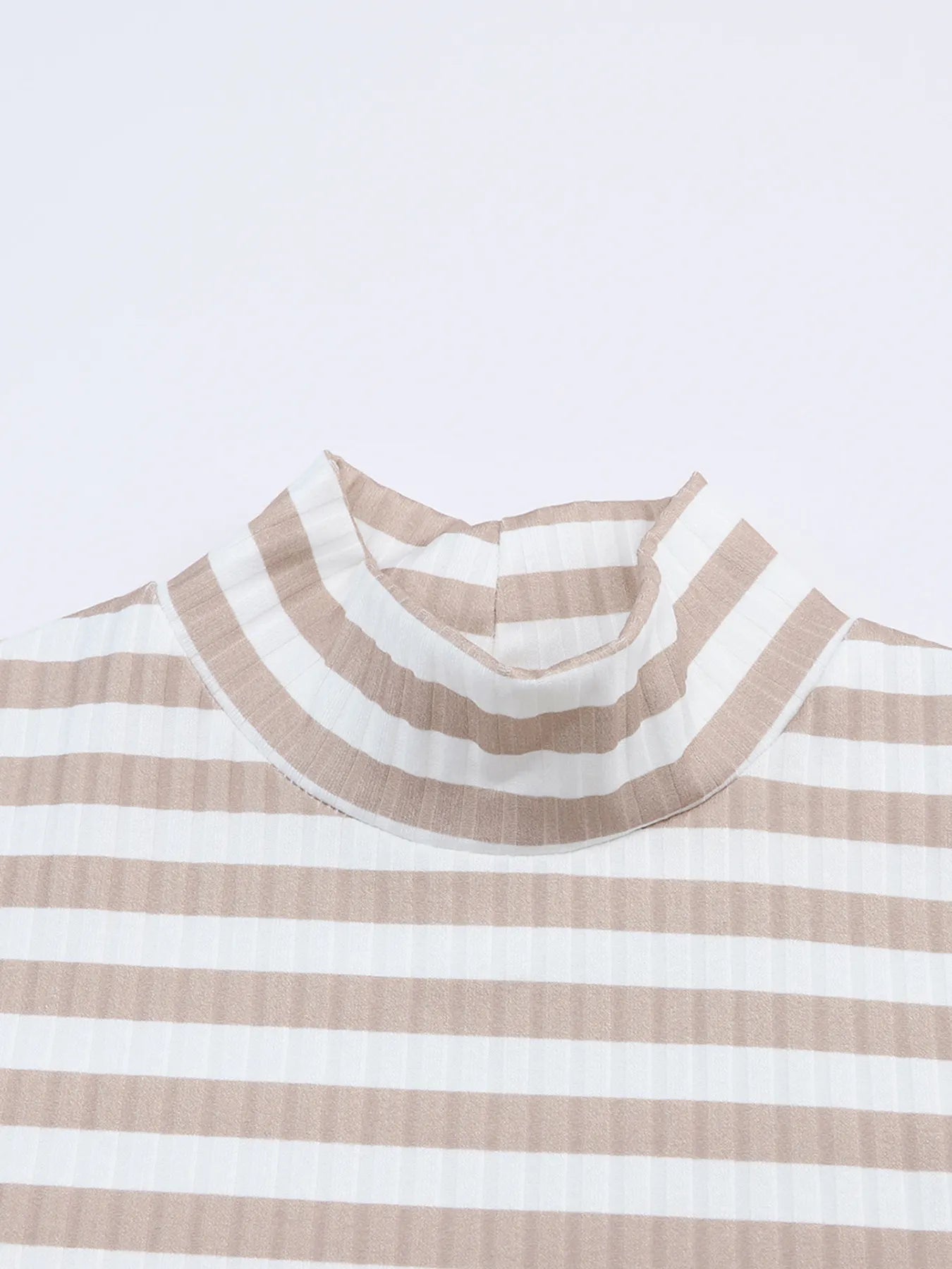 Striped Textured Knit Long Sleeve Tee