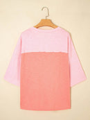 Floral Applique Oversized T-Shirt with Exposed Seams - 65% Polyester 35% Cotton - Store 42