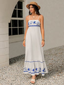 Printed Square Neck Maxi Cami Dress