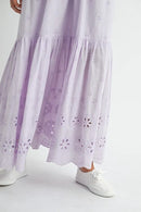 MABLE Eyelet Lace Maxi Dress With Side Strap Details