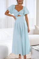 Sweetheart Neck Puff Sleeve Dress