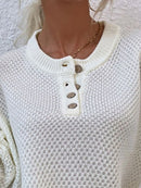 Button Detail Long Sleeve Knit Top