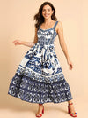 Full Size Printed Sweetheart Neck Maxi Cami Dress Plus Size - Store 42