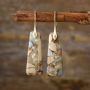 Elegant Copper Natural Stone Earrings - 1 Pair 18K Gold-Plated & Platinum-Plated Design - Store 42