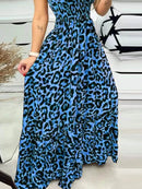 Full Size Leopard Print Spaghetti Strap Maxi Dress Plus Size - Store 42
