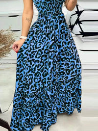 Full Size Leopard Print Spaghetti Strap Maxi Dress Plus Size - Store 42