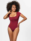 Full Size Square Neck Short Sleeve Bodysuit - Store 42