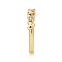 Elegant 925 Sterling Silver Moissanite Heart Ring - 0.12ct with 18K Gold-Plated Finish - Store 42
