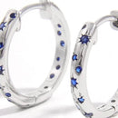 925 Sterling Silver Huggie Earrings with Inlaid Zircon, Platinum-Plated, Stylish & Durable - Store 42