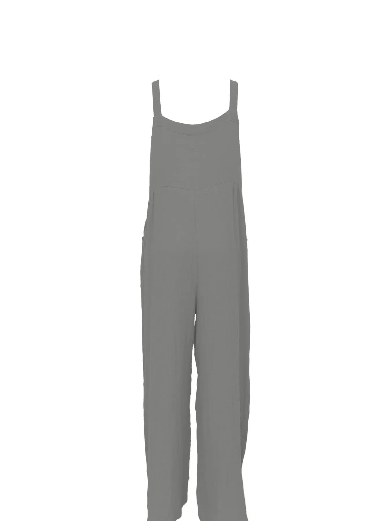 Full Size Casual Wide Leg Textured Overalls Plus Size