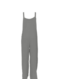 Full Size Casual Wide Leg Textured Overalls Plus Size