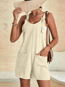 Full Size Knot Strap Romper with Pockets Plus Size - Store 42