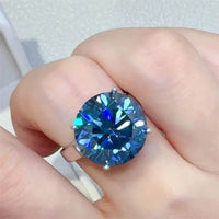 10 Carat Moissanite Ring in 925 Sterling Silver with Certificate - Elegant Luxury Jewelry - Store 42