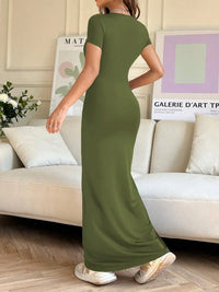 Short Sleeve Maxi Tee Dress