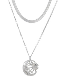 Double Layer Sun Moon Necklace