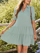 Johnny Collar Short Sleeve Mini Dress