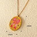 Stainless Steel Pendant Necklace Gold B One Size