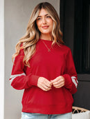 Stripe Round Neck Long Sleeve Sweatshirt