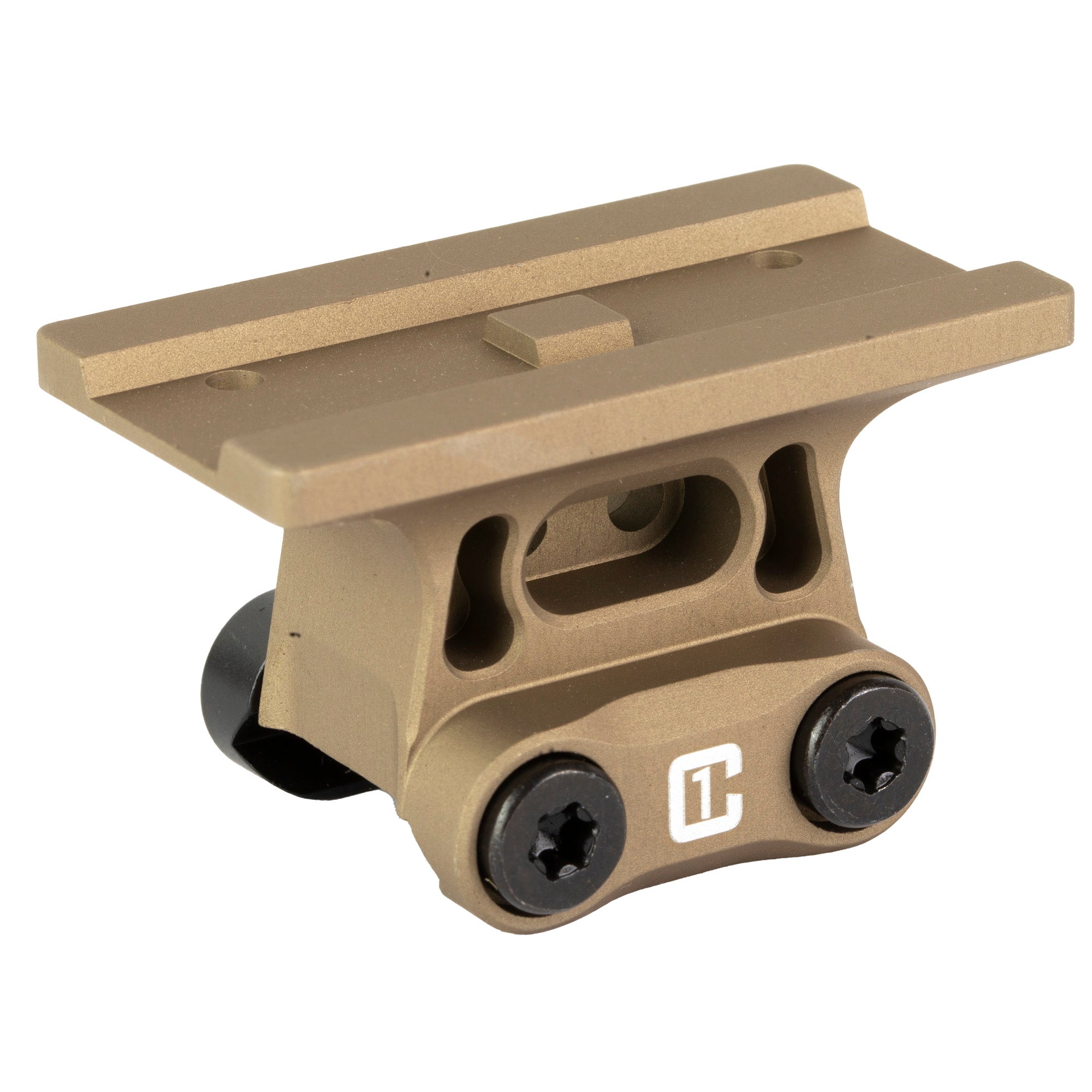 Badger Ordnance C1 T2 Mount, 1.43" Height, 7075 T6 Aluminum, Mil-Spec Anodized, Tan Finish